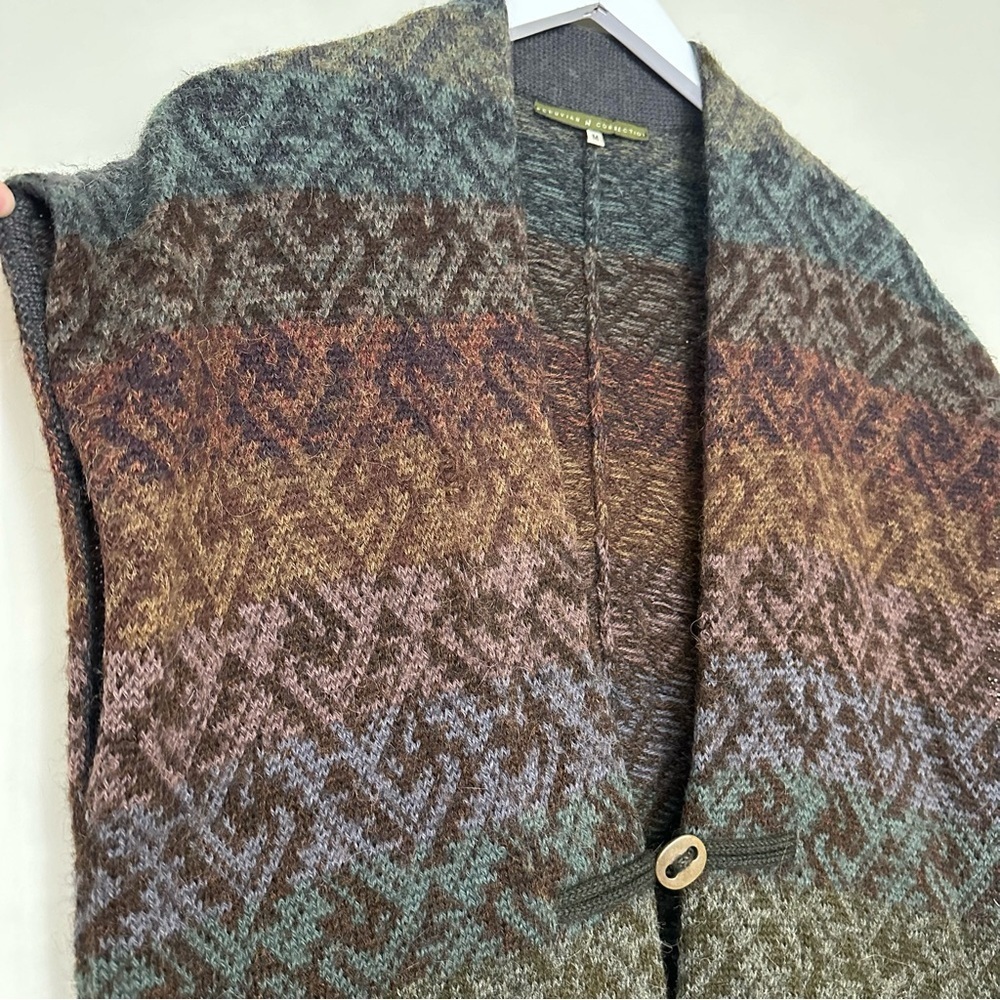 Peruvian Connection Alpaca Colorful Striped Sleeveless Vest - Picture 2 of 9